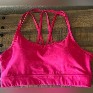 Lorna Jane Bright Pink Crisscross Strappy Sports Bra